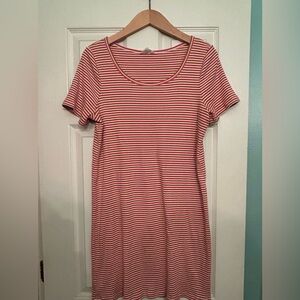 Madewell Red and Gold Striped Mini Dress